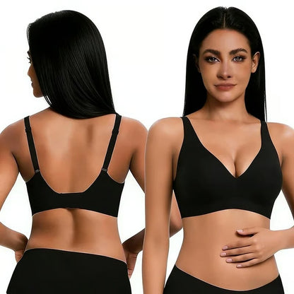 NESLEMY Wireless Bra | Comfortable Push-Up, Seamless, Deep V for Daily Wear