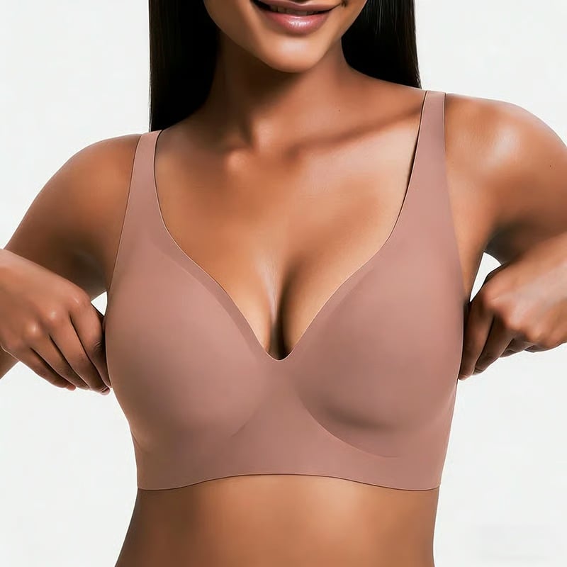 NESLEMY Wireless Bra | Comfortable Push-Up, Seamless, Deep V for Daily Wear