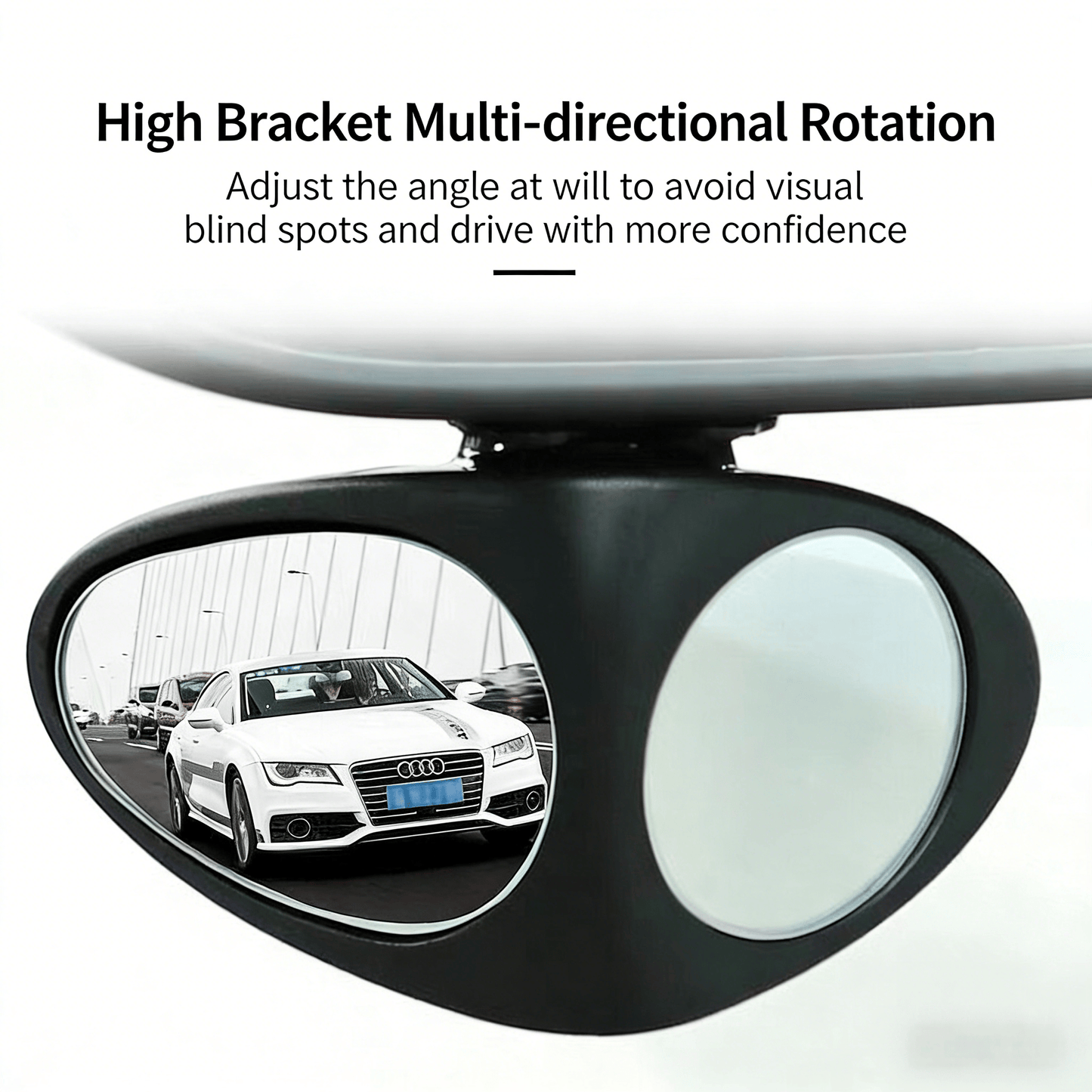 🚗HD Car Blind Spot Elimination Mirror - 360° Rotatable, Rain/Fog Resistant