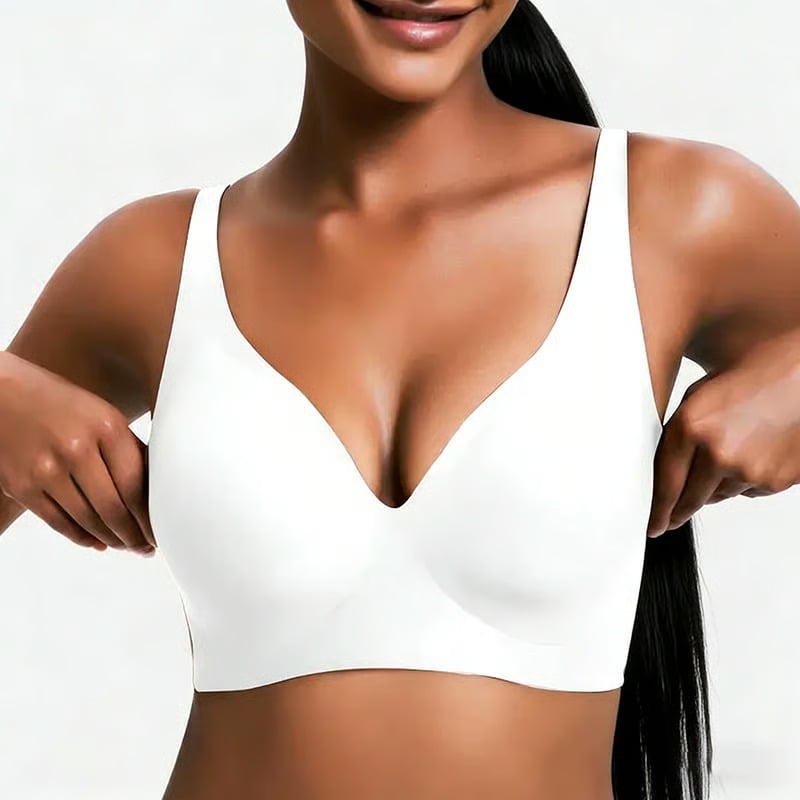 NESLEMY Wireless Bra | Comfortable Push-Up, Seamless, Deep V for Daily Wear