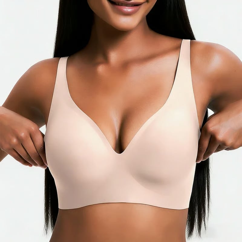 NESLEMY Wireless Bra | Comfortable Push-Up, Seamless, Deep V for Daily Wear